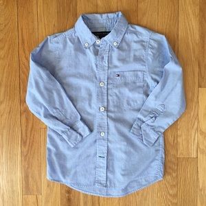 Tommy Hilfiger blue boys button up shirt